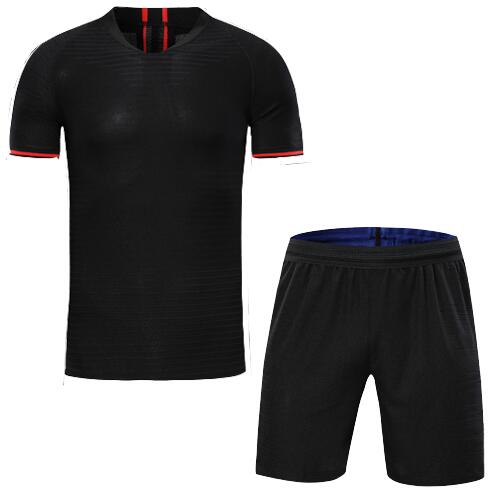 Atletico Madrid Style Customize Team Black Soccer Jerseys Kit(Shirt+Short)